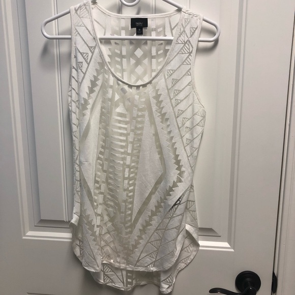 Mossimo Burnout Tank Small White E1-1187 - Picture 2 of 8